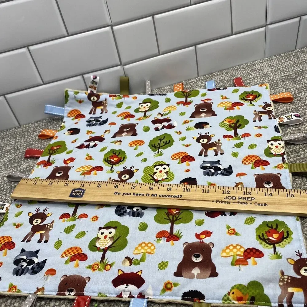 Taggie Blanket Lovey Woodland Animals‎ Fox ABC Baby Teething Blanket Textured